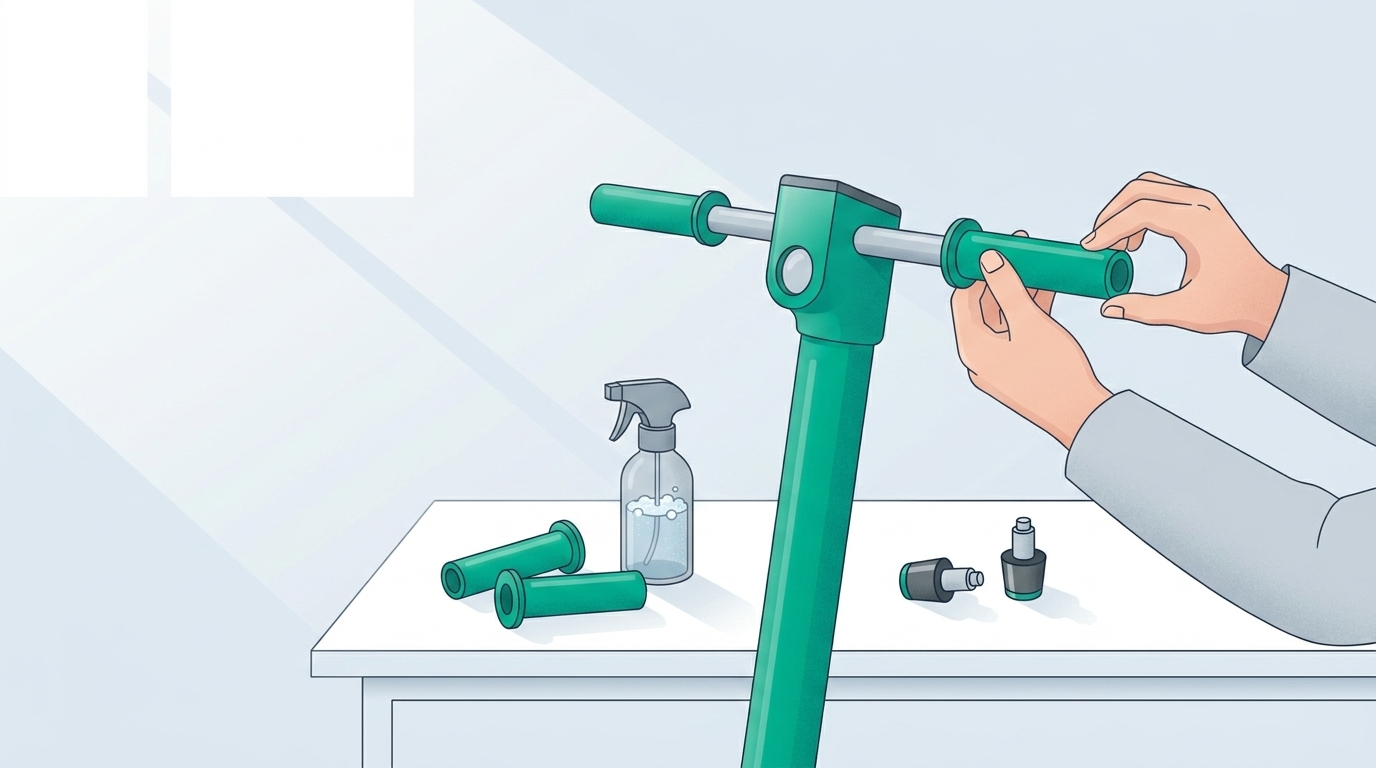 Illustration ACTA : changer les poignées d'une trottinette freestyle