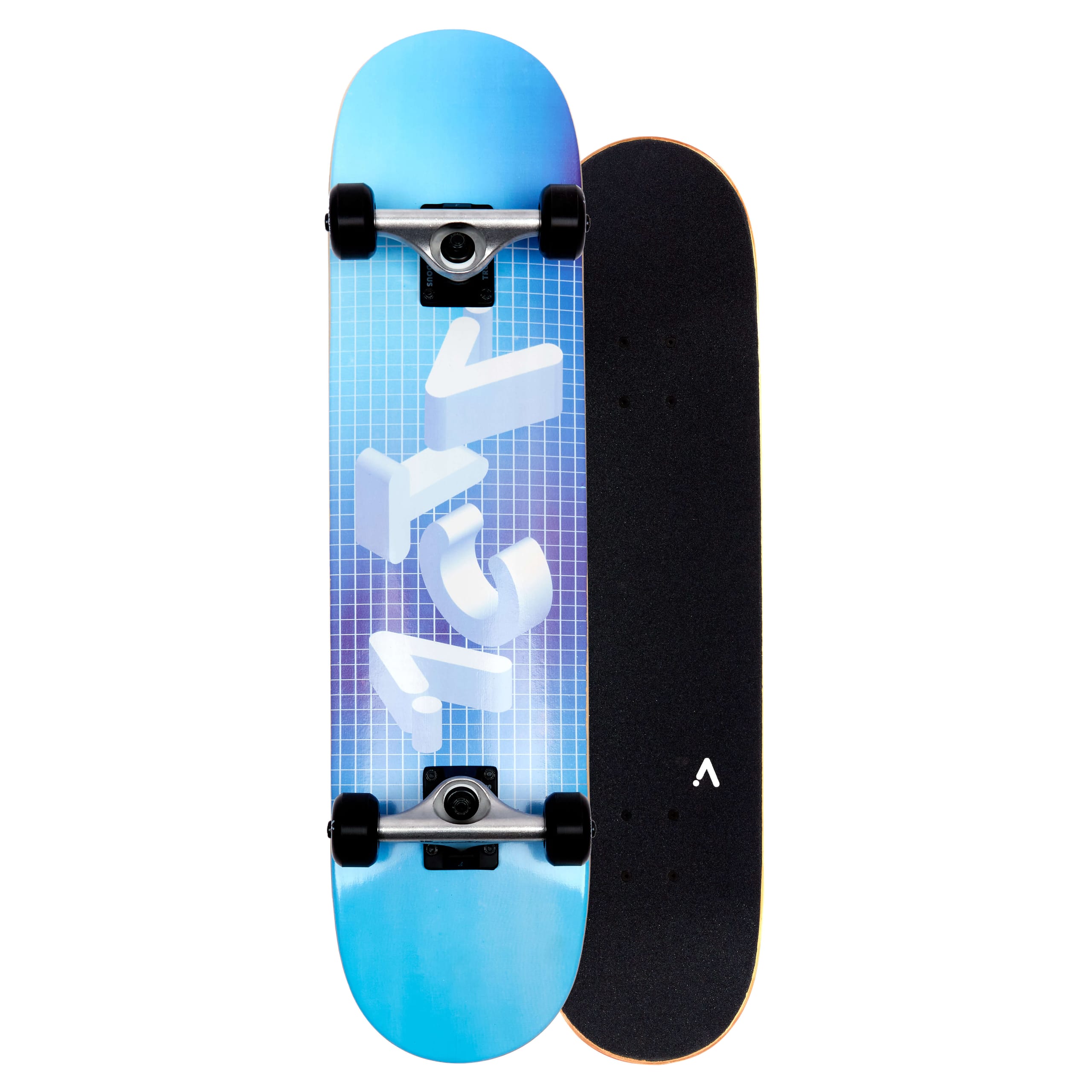 Skateboard street complet ACTA Wordart 7.5 pouces — vue dessus et dessous