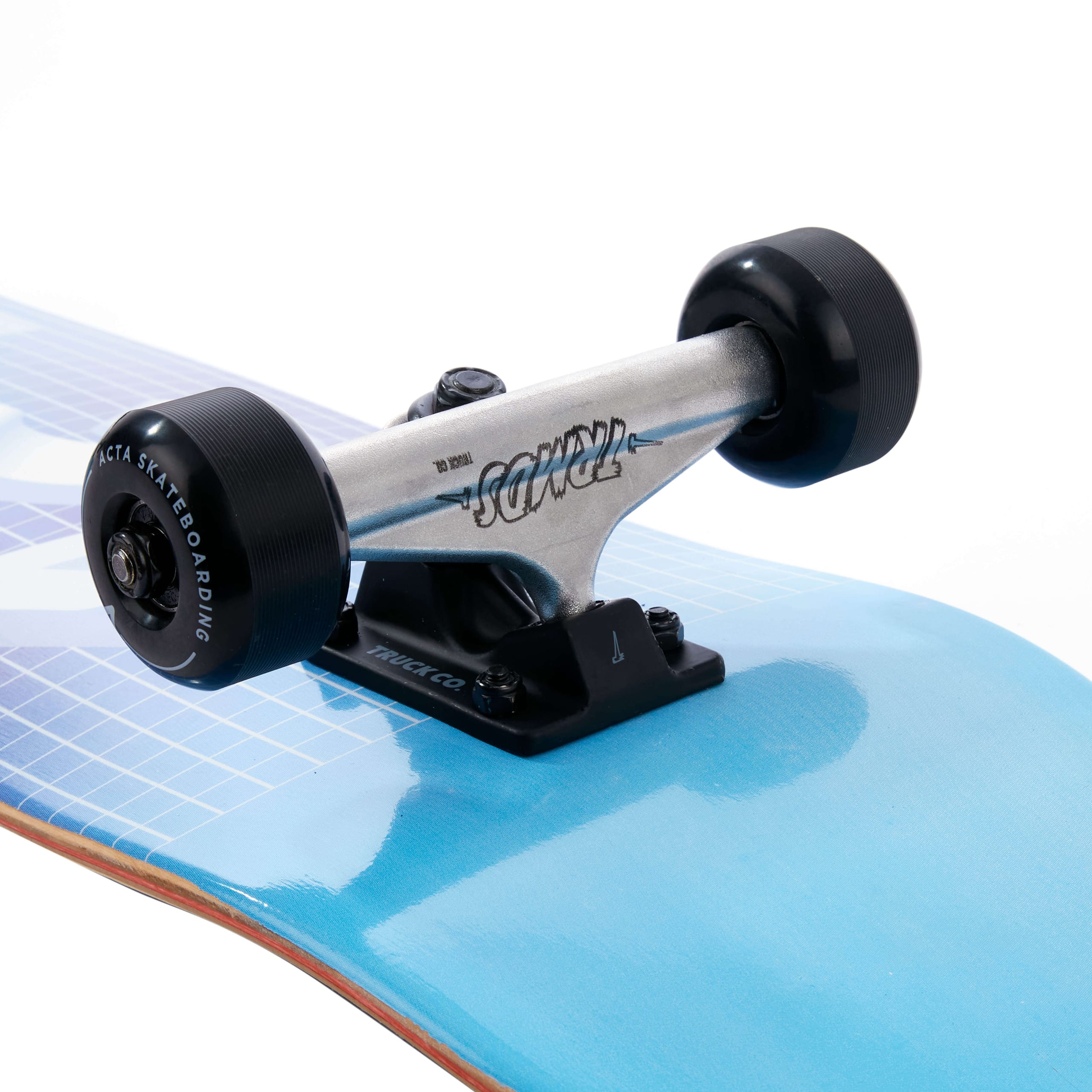 Skateboard street complet ACTA Wordart 7.5 pouces — détail du graphisme